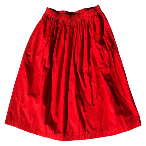 Comme Des Garcons robe de chambre Red Cotton Drawstring Skirt Size M L - Picture 5 of 11